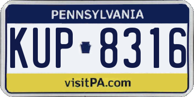 PA license plate KUP8316