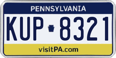 PA license plate KUP8321