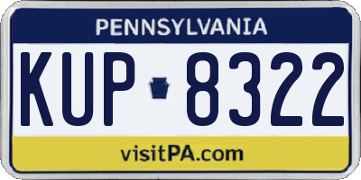 PA license plate KUP8322