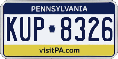 PA license plate KUP8326