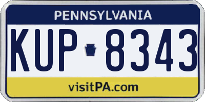 PA license plate KUP8343