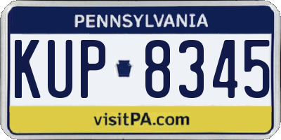 PA license plate KUP8345