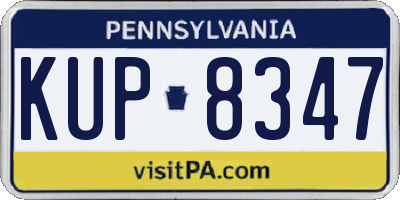 PA license plate KUP8347