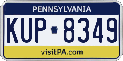 PA license plate KUP8349