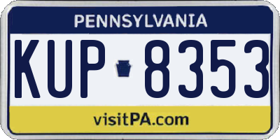 PA license plate KUP8353