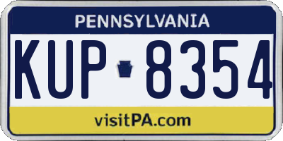 PA license plate KUP8354