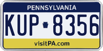 PA license plate KUP8356