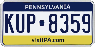 PA license plate KUP8359