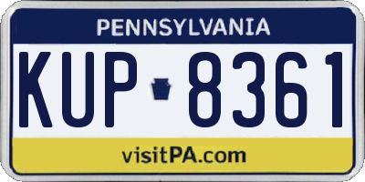 PA license plate KUP8361