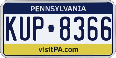 PA license plate KUP8366