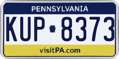 PA license plate KUP8373