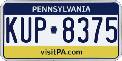 PA license plate KUP8375