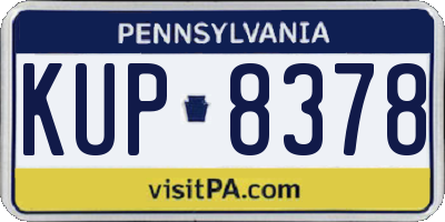 PA license plate KUP8378