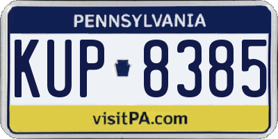 PA license plate KUP8385