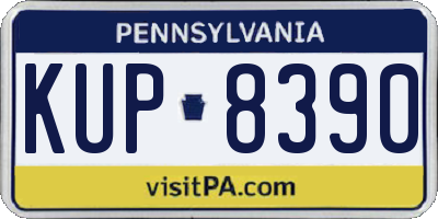 PA license plate KUP8390