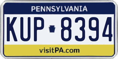 PA license plate KUP8394