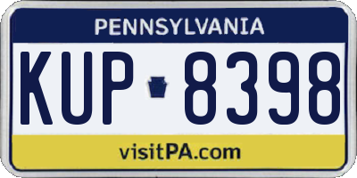 PA license plate KUP8398