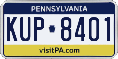 PA license plate KUP8401