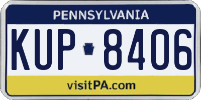 PA license plate KUP8406