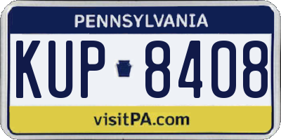 PA license plate KUP8408
