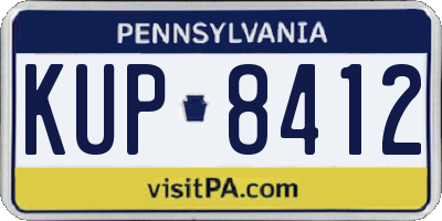 PA license plate KUP8412