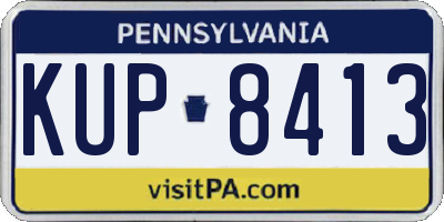 PA license plate KUP8413