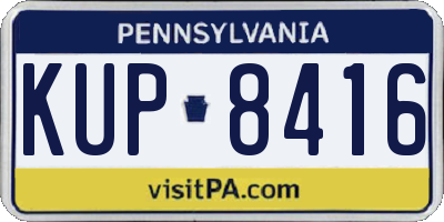 PA license plate KUP8416