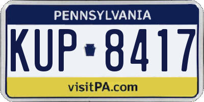 PA license plate KUP8417