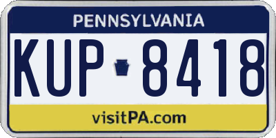 PA license plate KUP8418