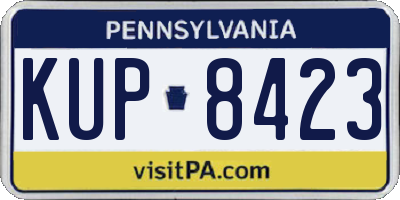 PA license plate KUP8423