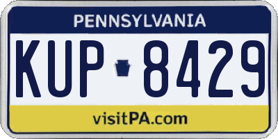 PA license plate KUP8429