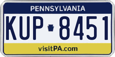 PA license plate KUP8451