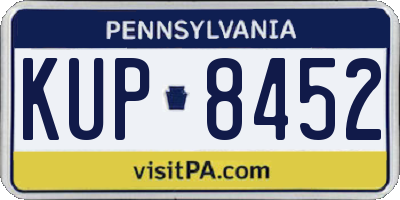 PA license plate KUP8452