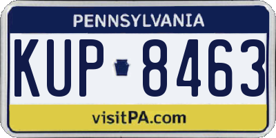 PA license plate KUP8463