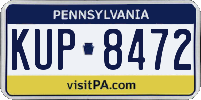 PA license plate KUP8472