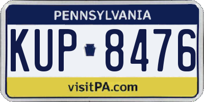 PA license plate KUP8476