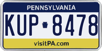 PA license plate KUP8478