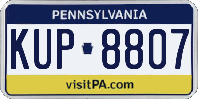 PA license plate KUP8807