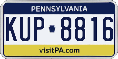 PA license plate KUP8816