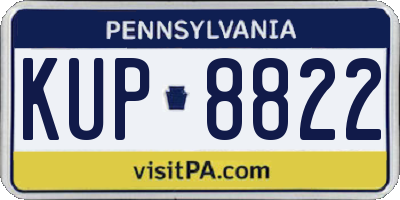 PA license plate KUP8822