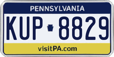 PA license plate KUP8829