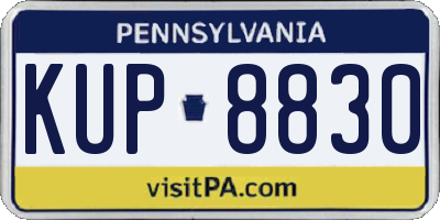 PA license plate KUP8830