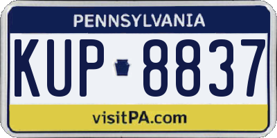 PA license plate KUP8837