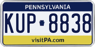 PA license plate KUP8838