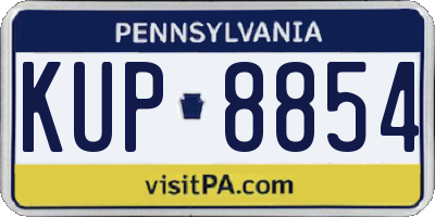 PA license plate KUP8854