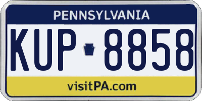 PA license plate KUP8858