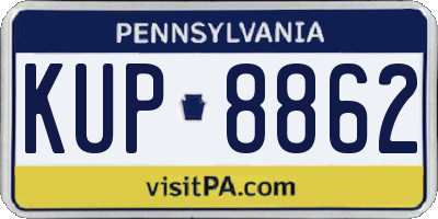PA license plate KUP8862