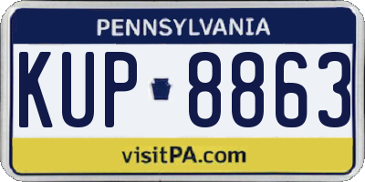 PA license plate KUP8863