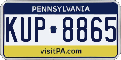 PA license plate KUP8865