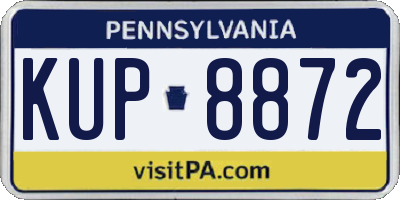 PA license plate KUP8872
